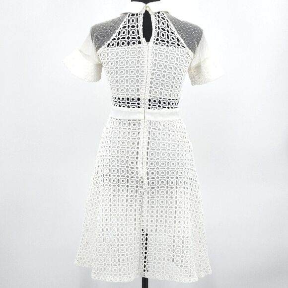 Little Star Korean Dress Womens Size XS White Lace Mesh Coquette Feminine Demure - Picture 6 of 16